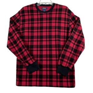 Men's Polo Ralph‎ Lauren Black & Red Plaid Long Sleeve Flannel XL0063